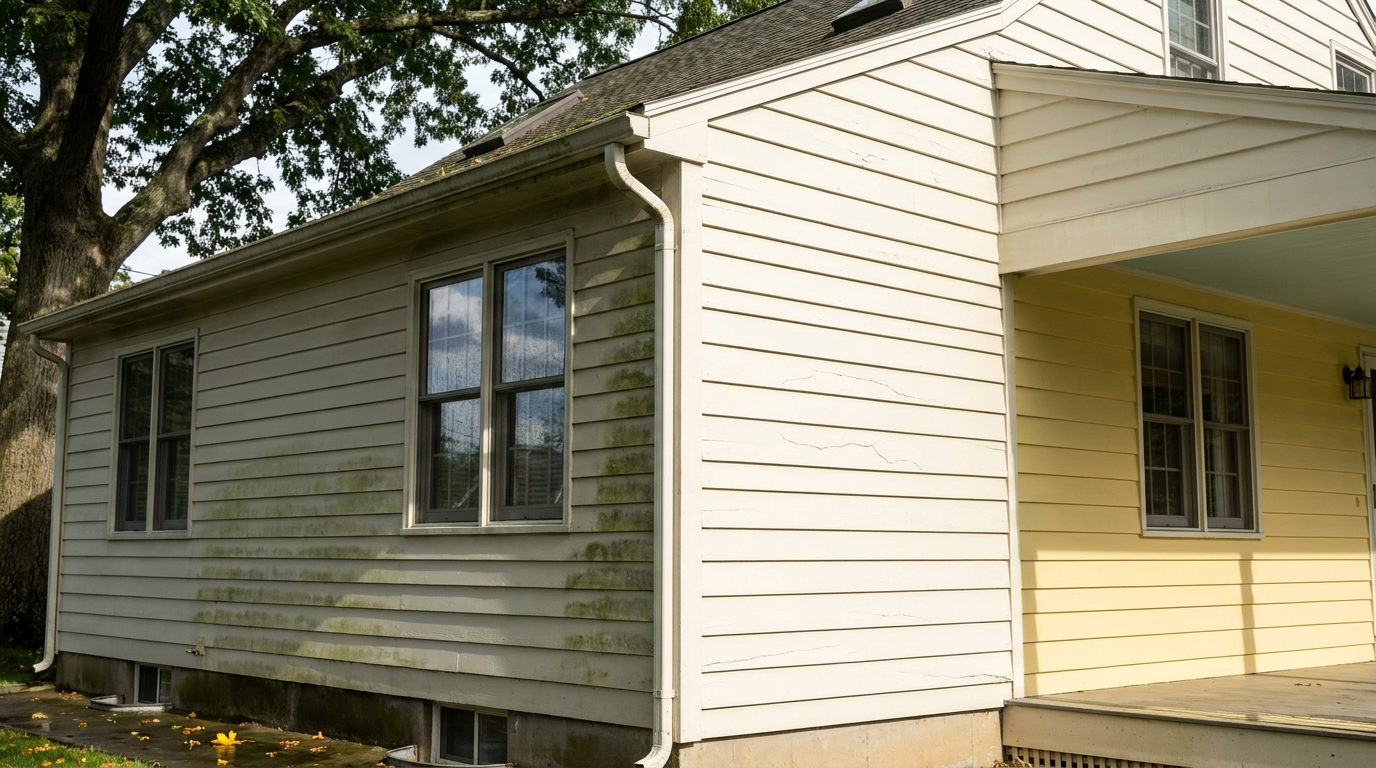 Climate exposure affecting exterior paint durability on a Connecticut home