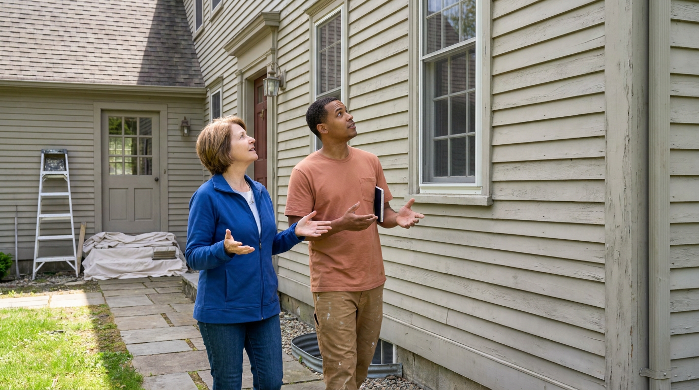Painting project walkthrough and scope review before work begins