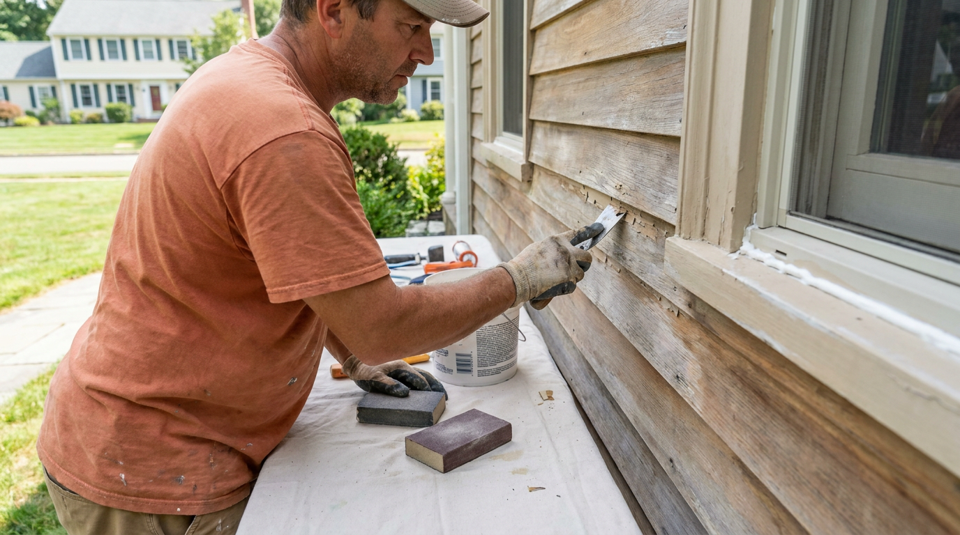 Exterior surface prep and condition review affecting paint durability